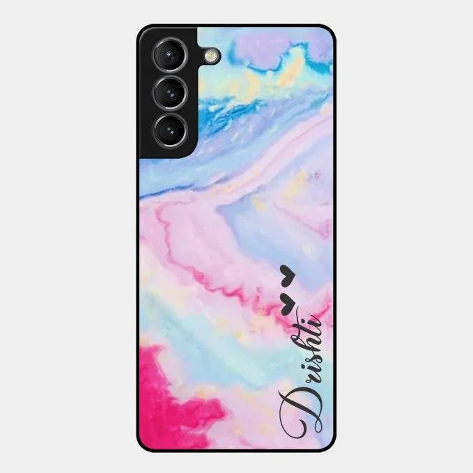 Customized Rainbow Glossy Metal Case Cover For Samsung Galaxy S21 Plus