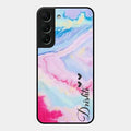 Customized Rainbow Glossy Metal Case Cover For Samsung Galaxy S22 5G