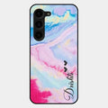 Customized Rainbow Glossy Metal Case Cover For Samsung Galaxy S23 Plus 5G