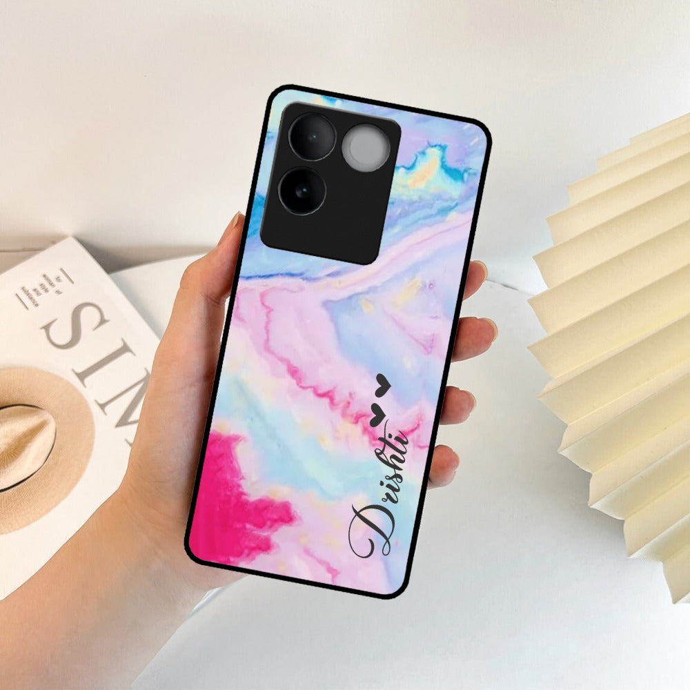 Customized Rainbow Glossy Metal Case Cover For Vivo