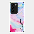 Customized Rainbow Glossy Metal Case Cover For Vivo T3 5G