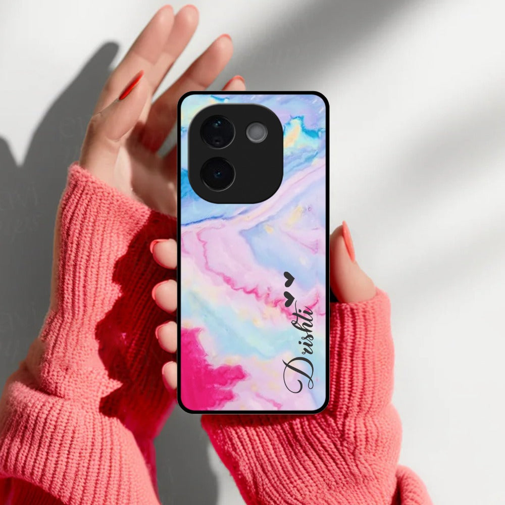 Customized Rainbow Glossy Metal Case Cover For Vivo