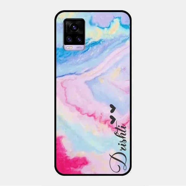 Customized Rainbow Glossy Metal Case Cover For Vivo V20
