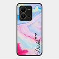Customized Rainbow Glossy Metal Case Cover For Vivo V25 5G