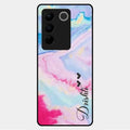 Customized Rainbow Glossy Metal Case Cover For Vivo V27 5G
