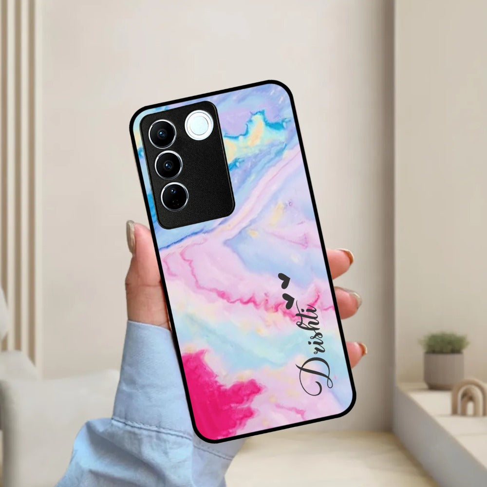 Customized Rainbow Glossy Metal Case Cover For Vivo