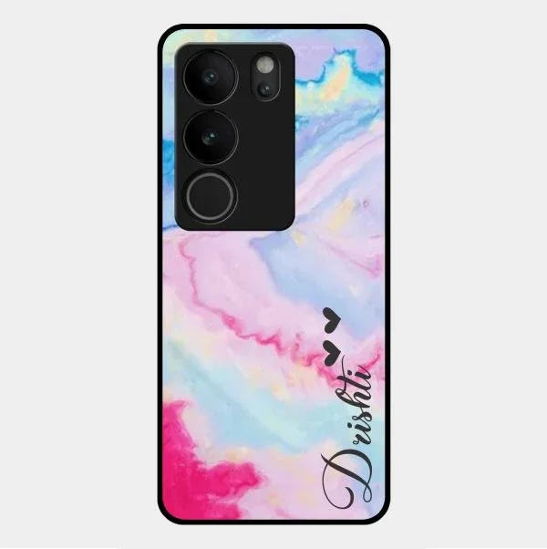 Customized Rainbow Glossy Metal Case Cover For Vivo V29 Pro 5G