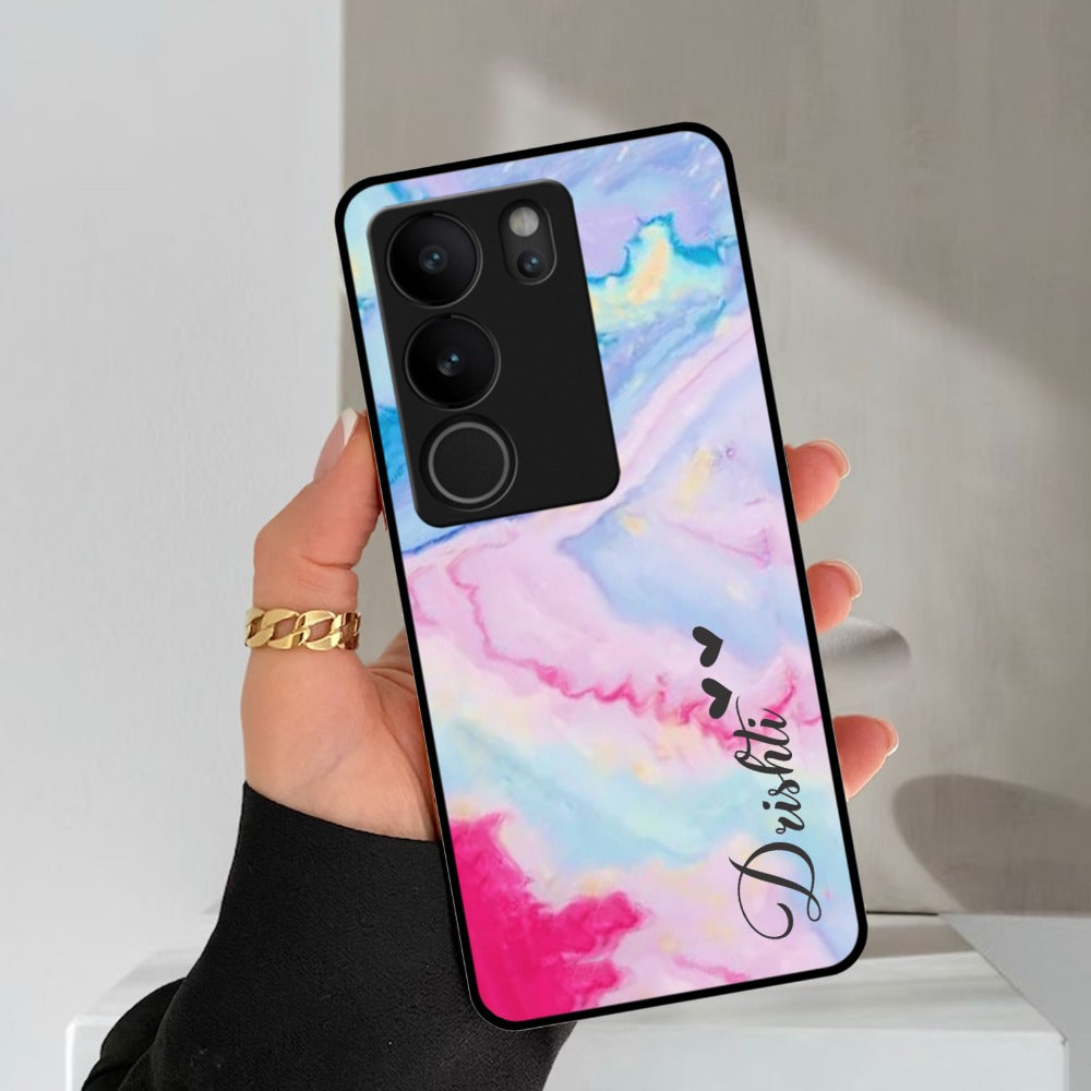 Customized Rainbow Glossy Metal Case Cover For Vivo
