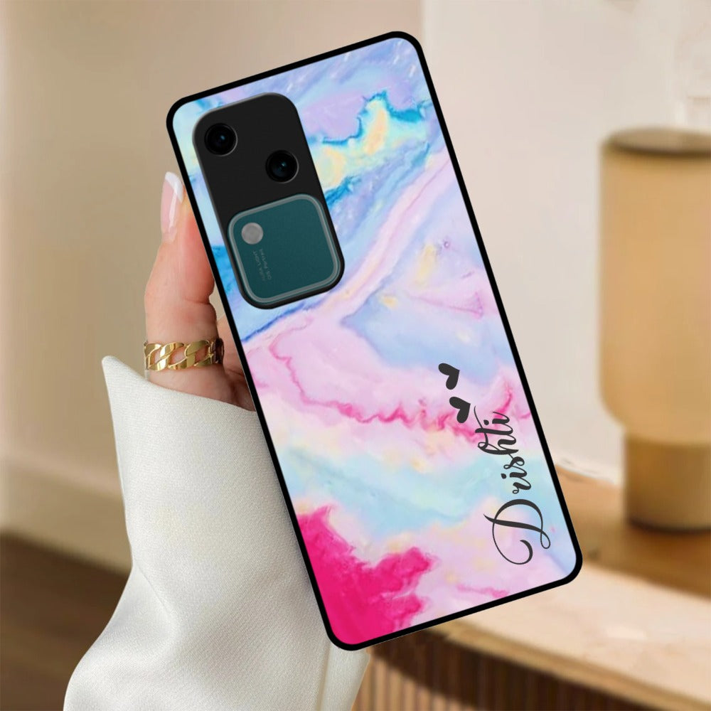 Customized Rainbow Glossy Metal Case Cover For Vivo