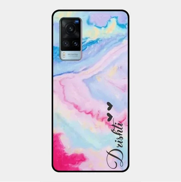 Customized Rainbow Glossy Metal Case Cover For Vivo X60 5G