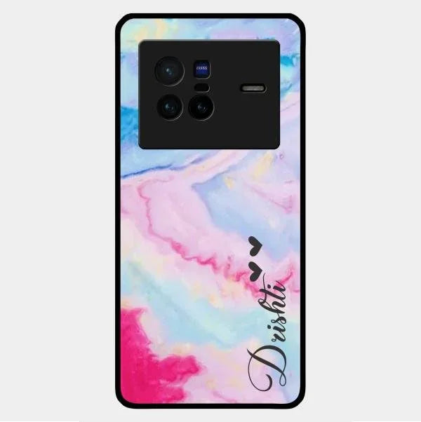 Customized Rainbow Glossy Metal Case Cover For Vivo X80 5G