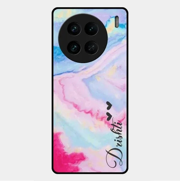 Customized Rainbow Glossy Metal Case Cover For Vivo X90 Pro 5G