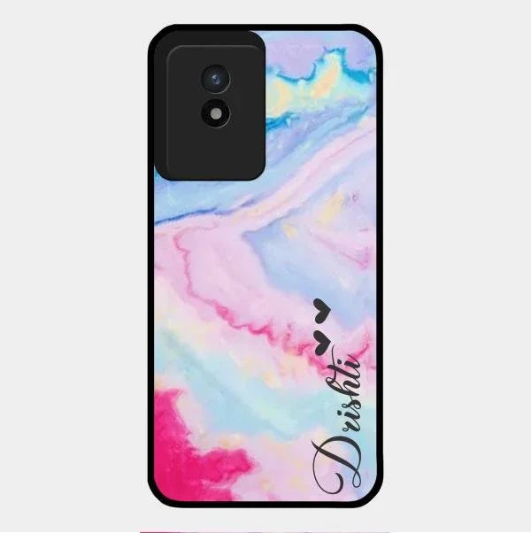 Customized Rainbow Glossy Metal Case Cover For Vivo Y02T