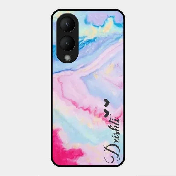 Customized Rainbow Glossy Metal Case Cover For Vivo Y17S