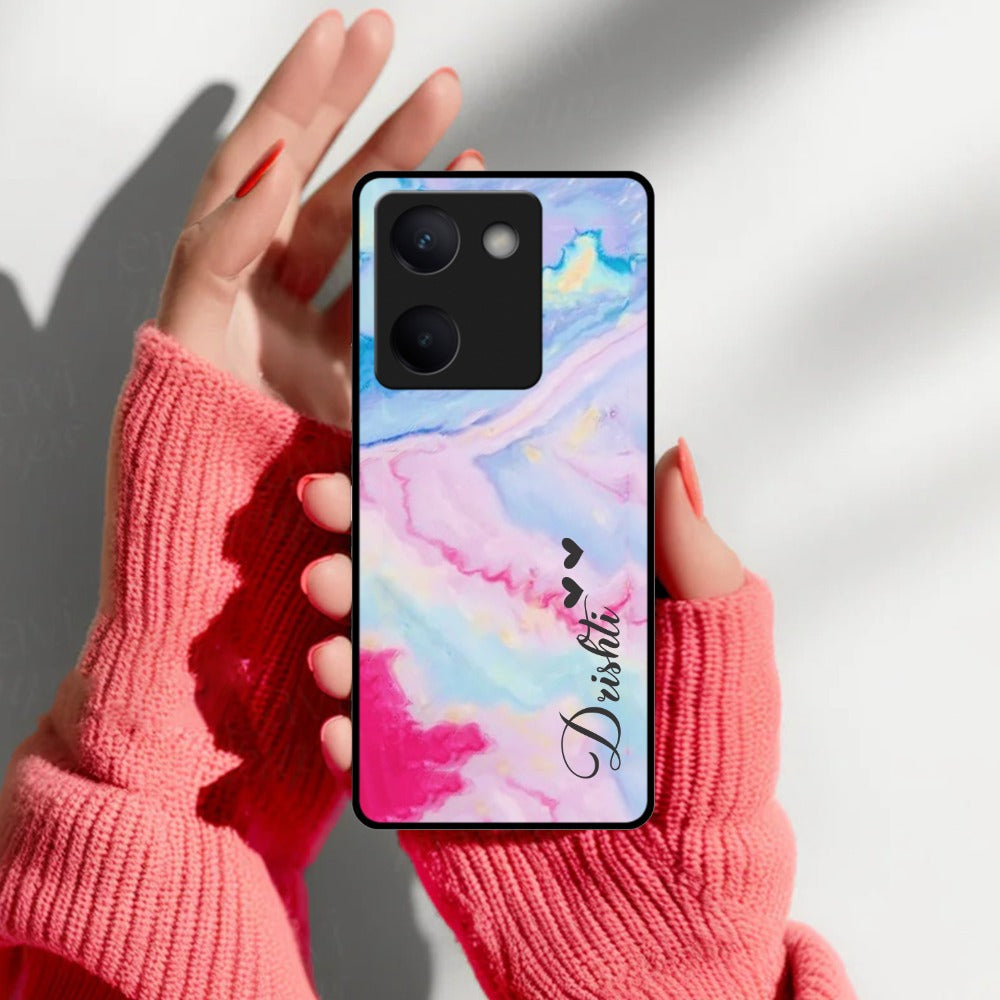 Customized Rainbow Glossy Metal Case Cover For Vivo