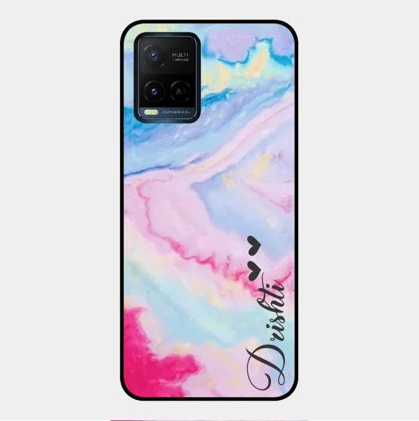 Customized Rainbow Glossy Metal Case Cover For Vivo Y21