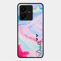 Customized Rainbow Glossy Metal Case Cover For Vivo Y22