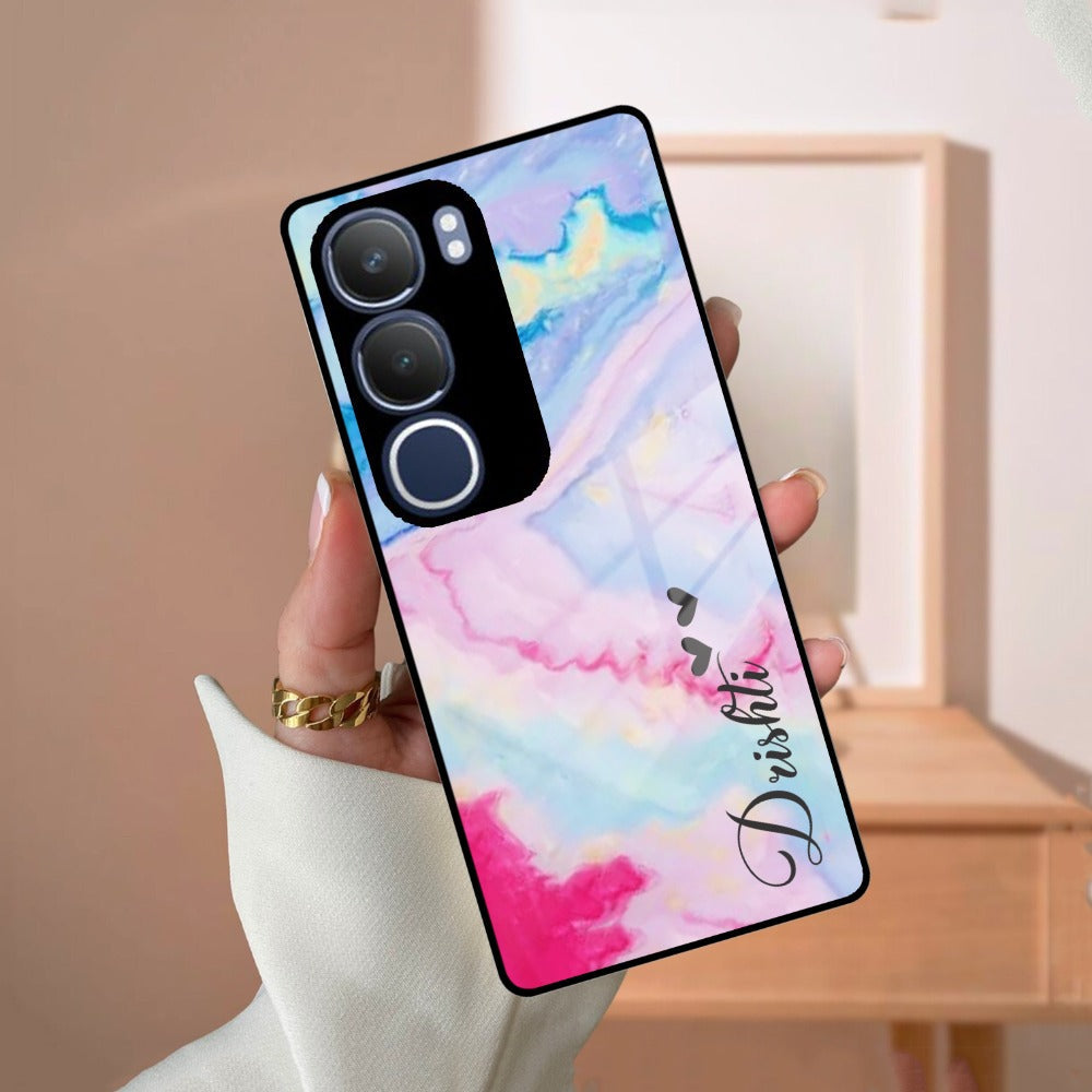 Customized Rainbow Glossy Metal Case Cover For Vivo