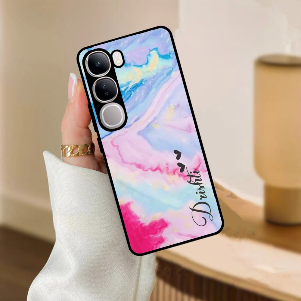 Customized Rainbow Glossy Metal Case Cover For Vivo
