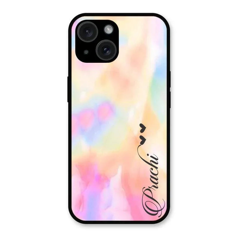 Customized Rainbow Glossy Metal Case Cover V2 For iPhone 15 Plus