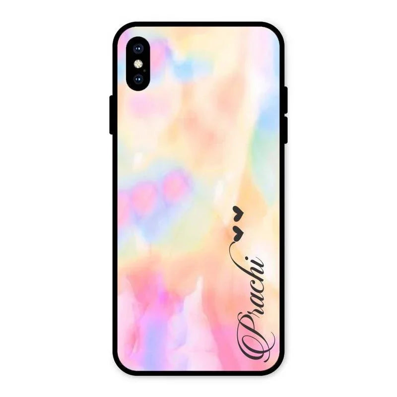 Customized Rainbow Glossy Metal Case Cover V2 For iPhone XS Max