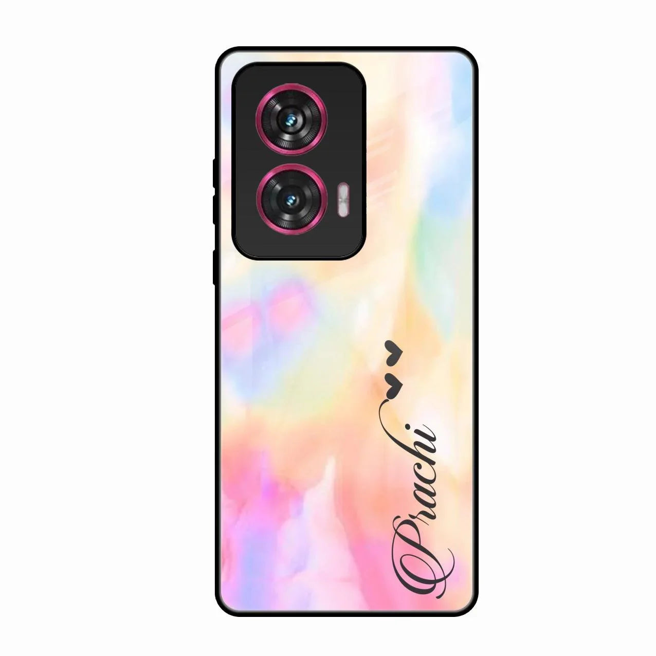 Customized Rainbow Glossy Metal Case Cover V2 For Motorola Edge 50 Fusion 5G