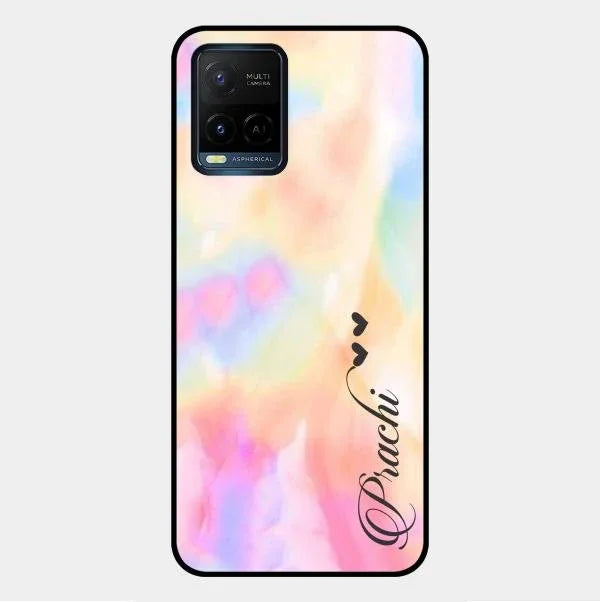 Customized Rainbow Glossy Metal Case Cover V2 For Vivo Y21G