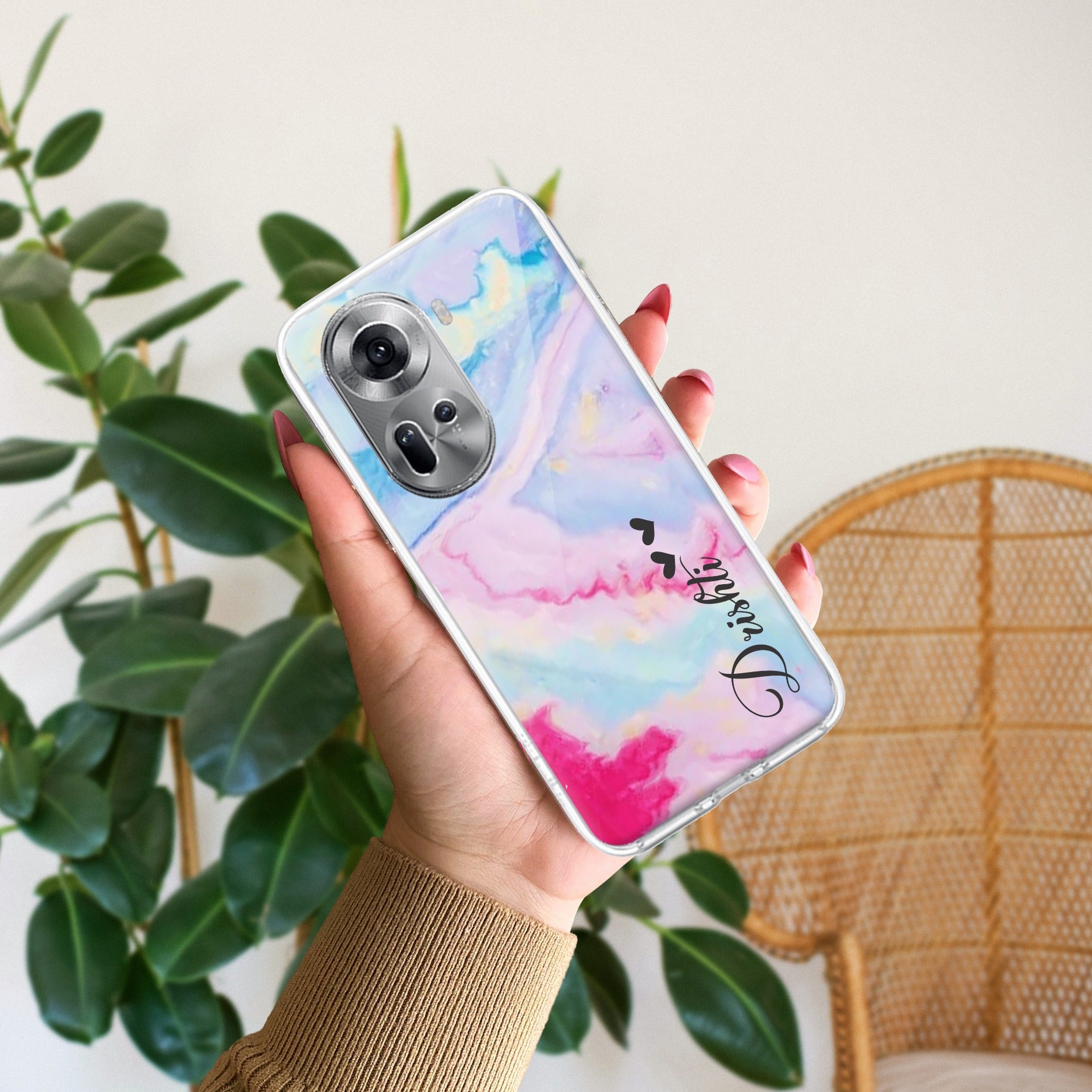Customized Rainbow Silicon Case For Oppo Reno 11 5G