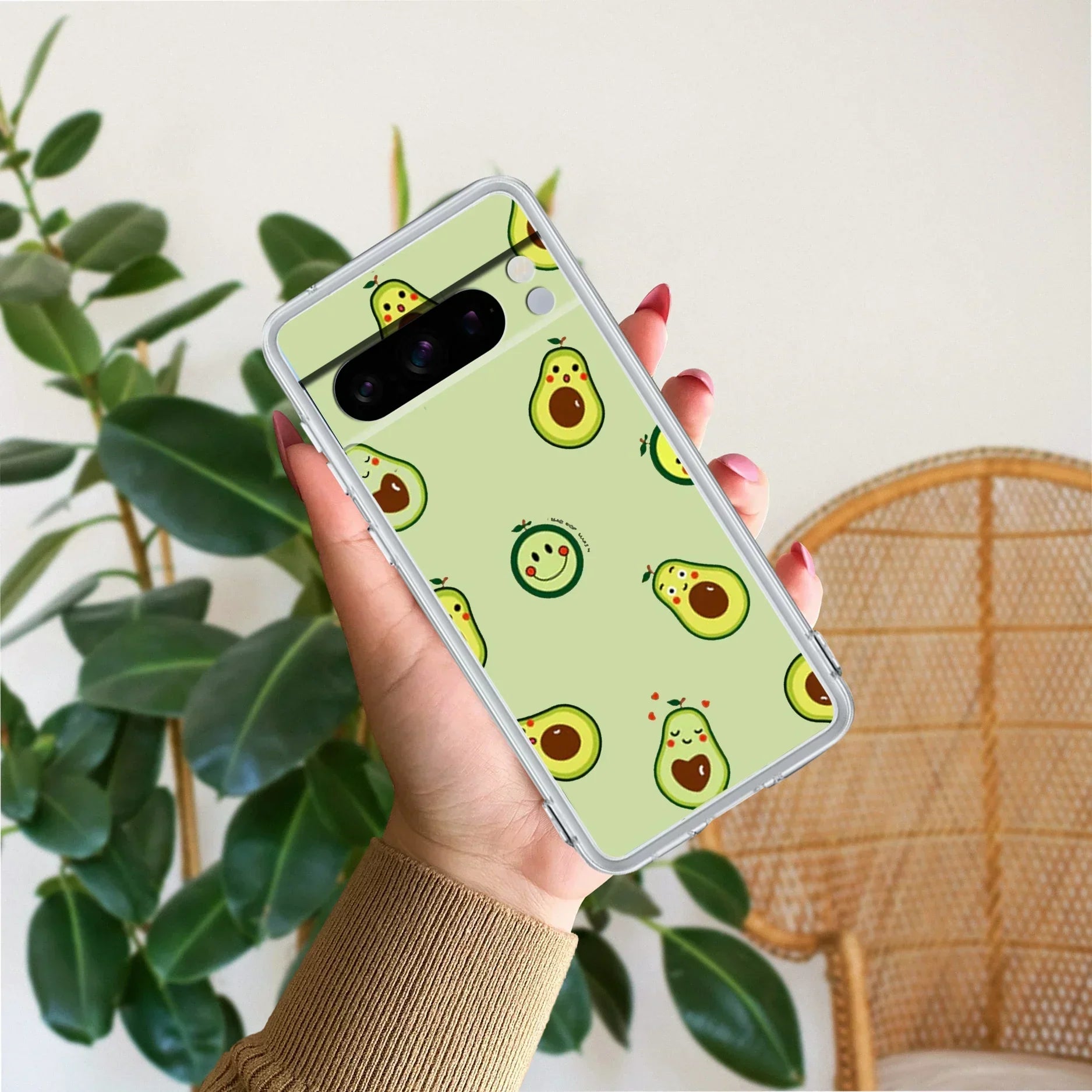 Cute Avocado Transparent Silicon Case For Google Pixel 8 Pro 5G