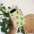 Cute Avocado Transparent Silicon Case For Google Pixel 9 Pro XL