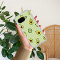 Cute Avocado Transparent Silicon Case For Google Pixel 10a 5G