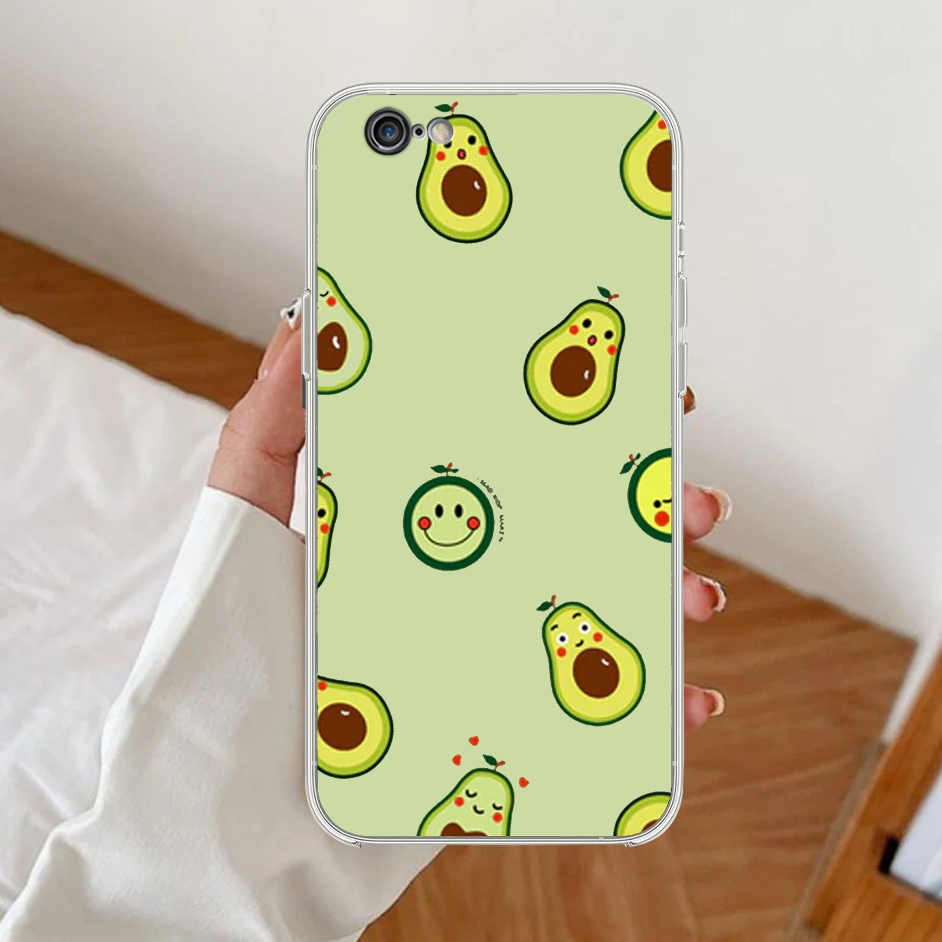 Cute Avocado Transparent Silicon Case For iPhone