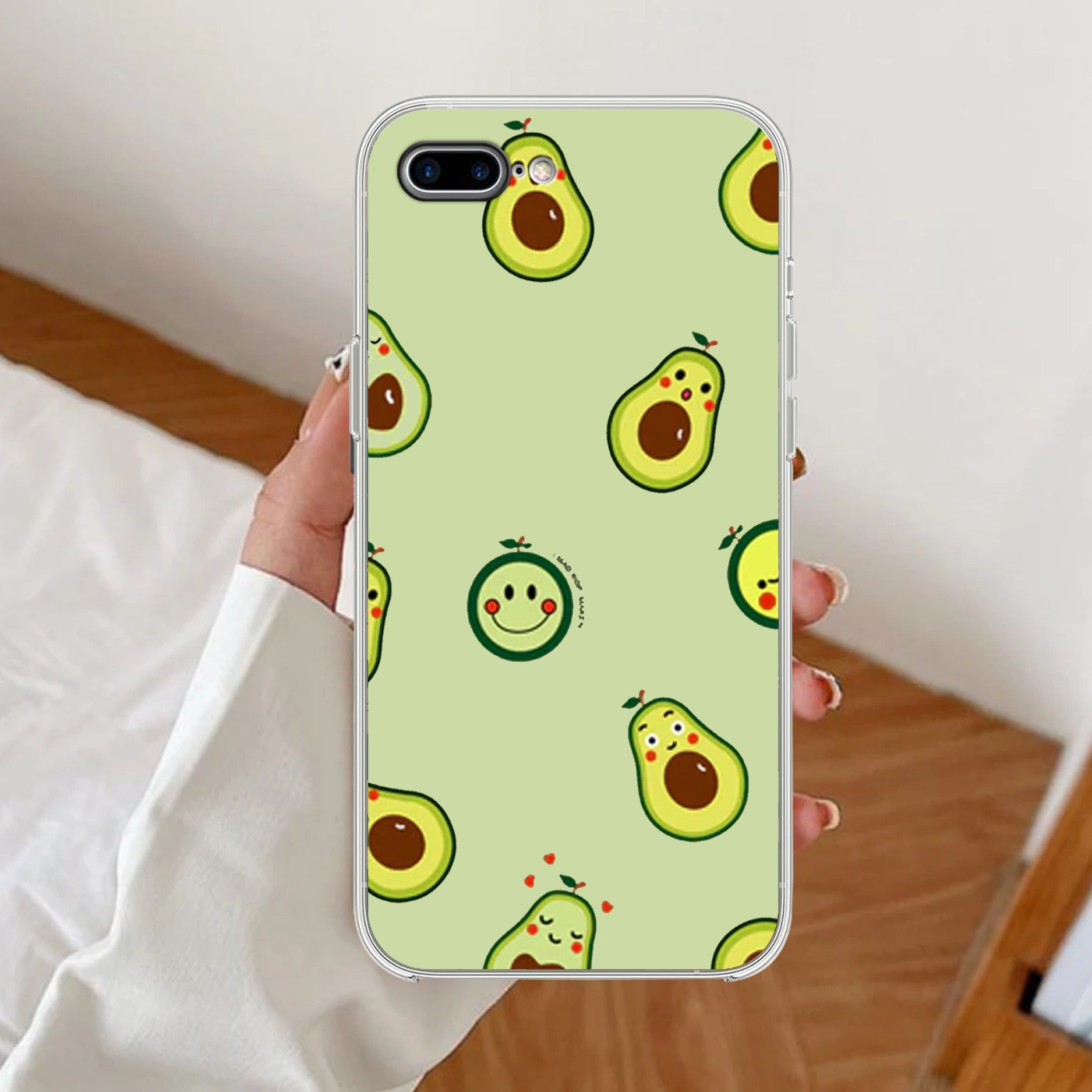 Cute Avocado Transparent Silicon Case For iPhone