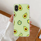 Cute Avocado Anti Yellow Clear Case For iPhone Xs Max