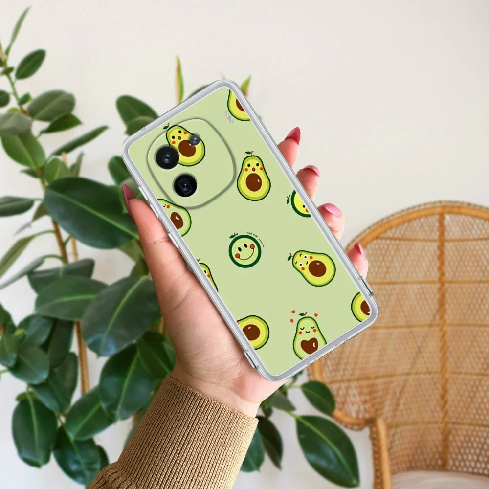 Cute Avocado Transparent Silicon Case For iQOO - ShopOnCliQ