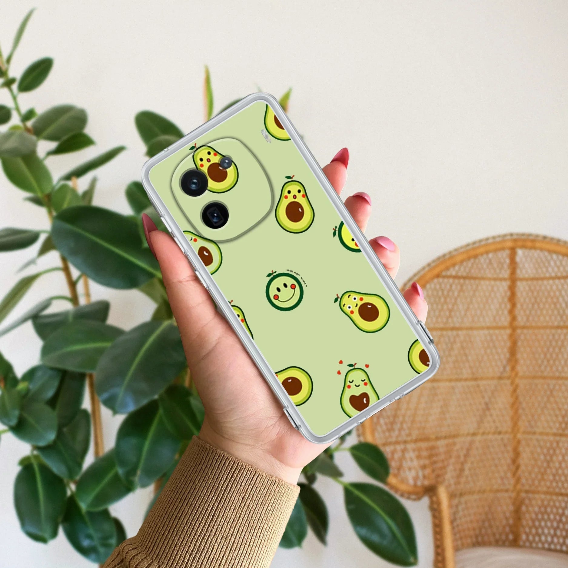 Cute Avocado Transparent Silicon Case For iQOO - ShopOnCliQ