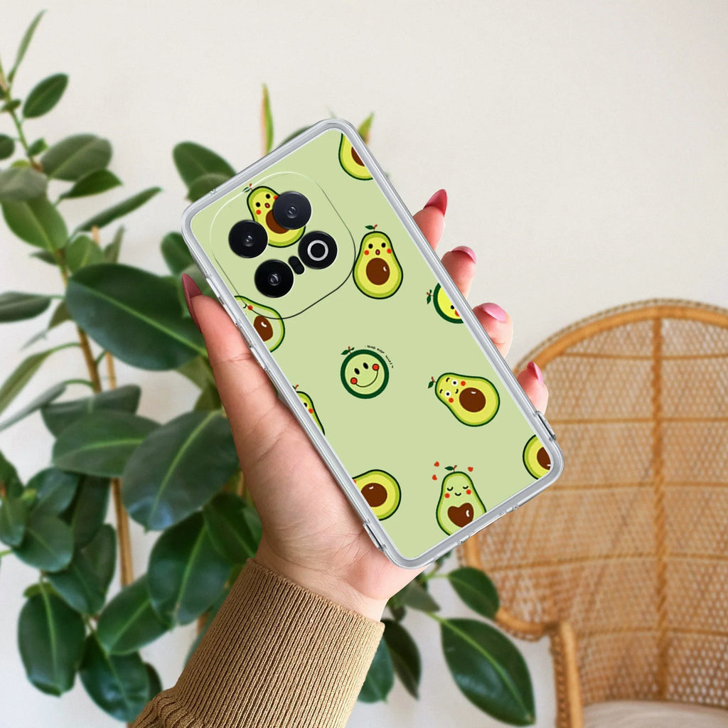 Cute Avocado Transparent Silicon Case For iQOO 13 5G