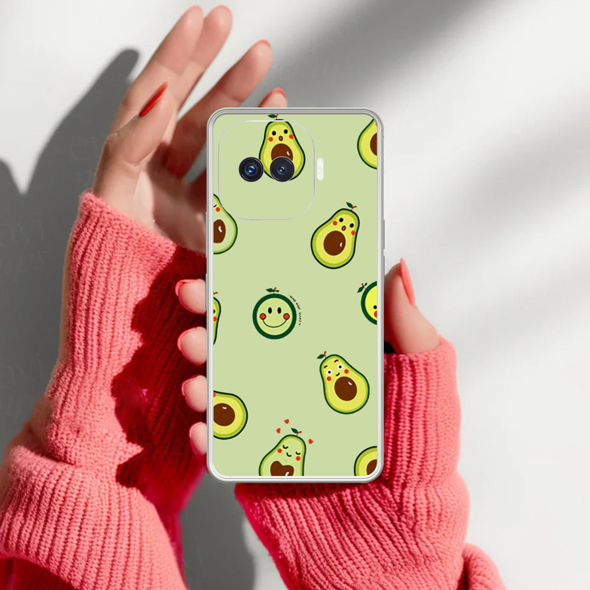 Cute Avocado Transparent Silicon Case For iQOO