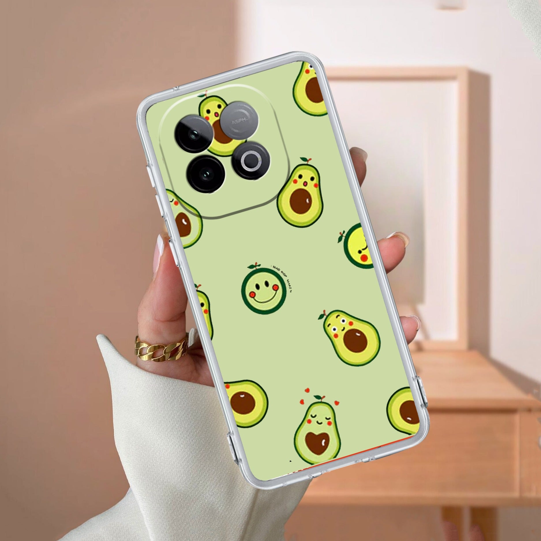 Cute Avocado Transparent Silicon Case For iQOO Neo 10 5G