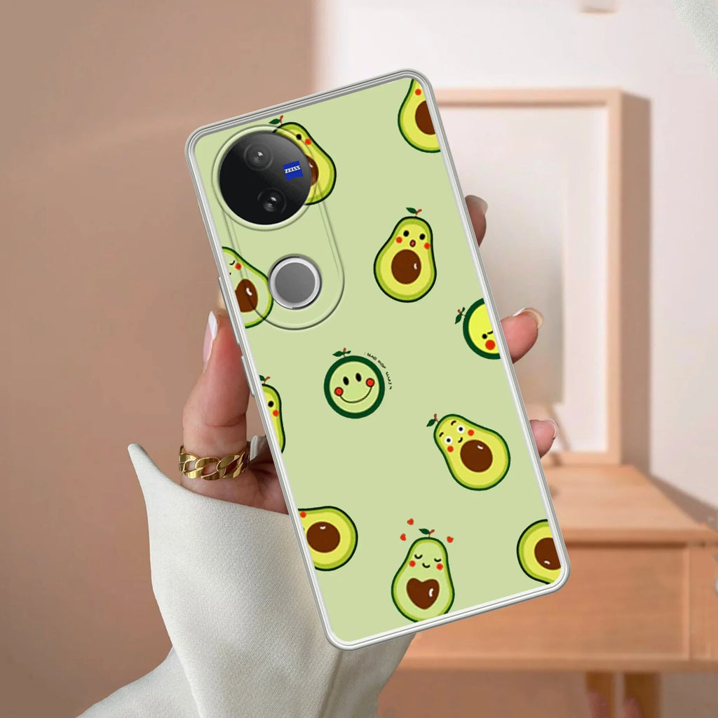 Cute Avocado Transparent Silicon Case For iQOO - ShopOnCliQ