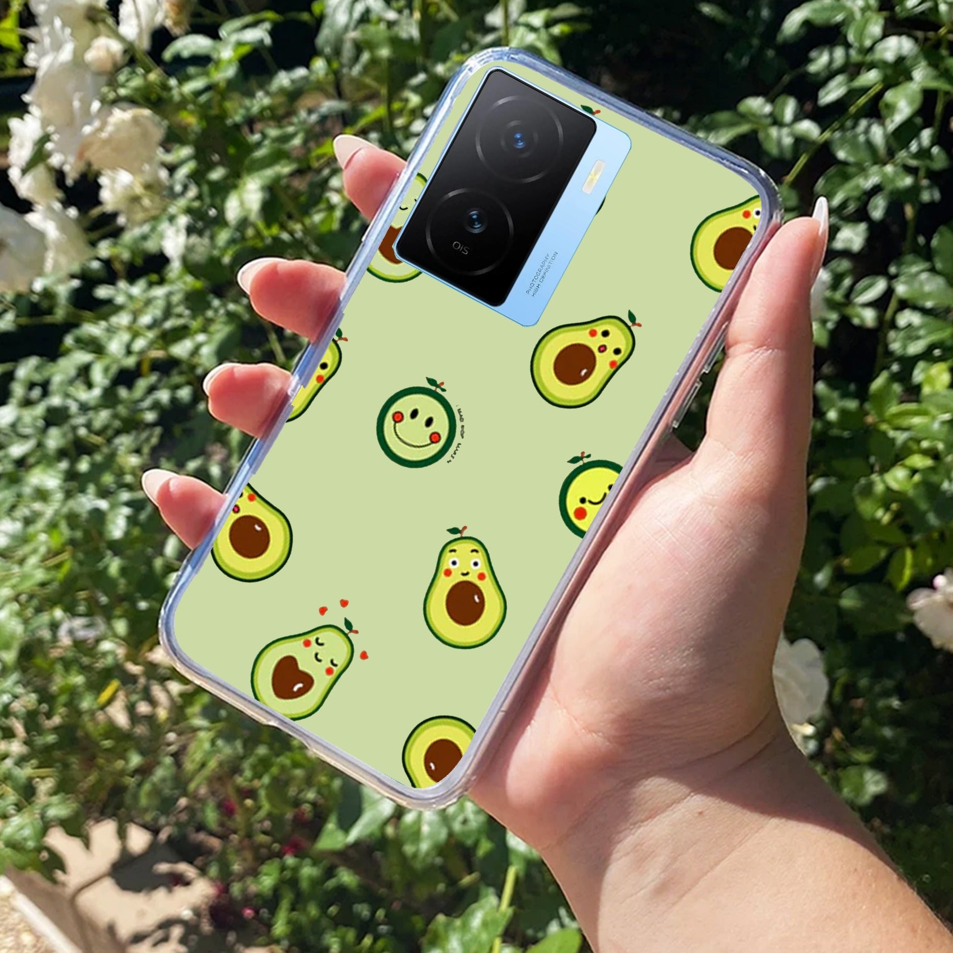 Cute Avocado Transparent Silicon Case For iQOO Z7s 5G