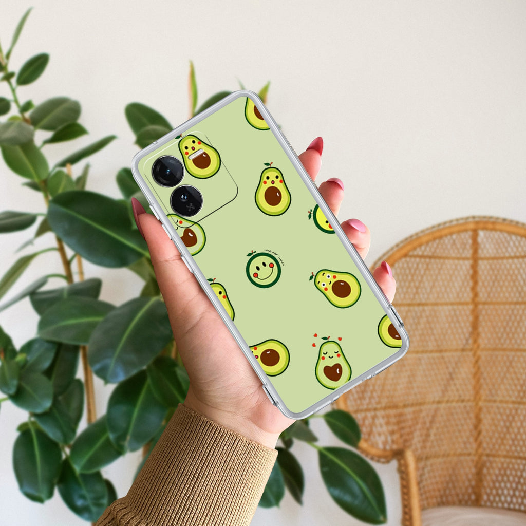 Cute Avocado Transparent Silicon Case For iQOO Z9 5G