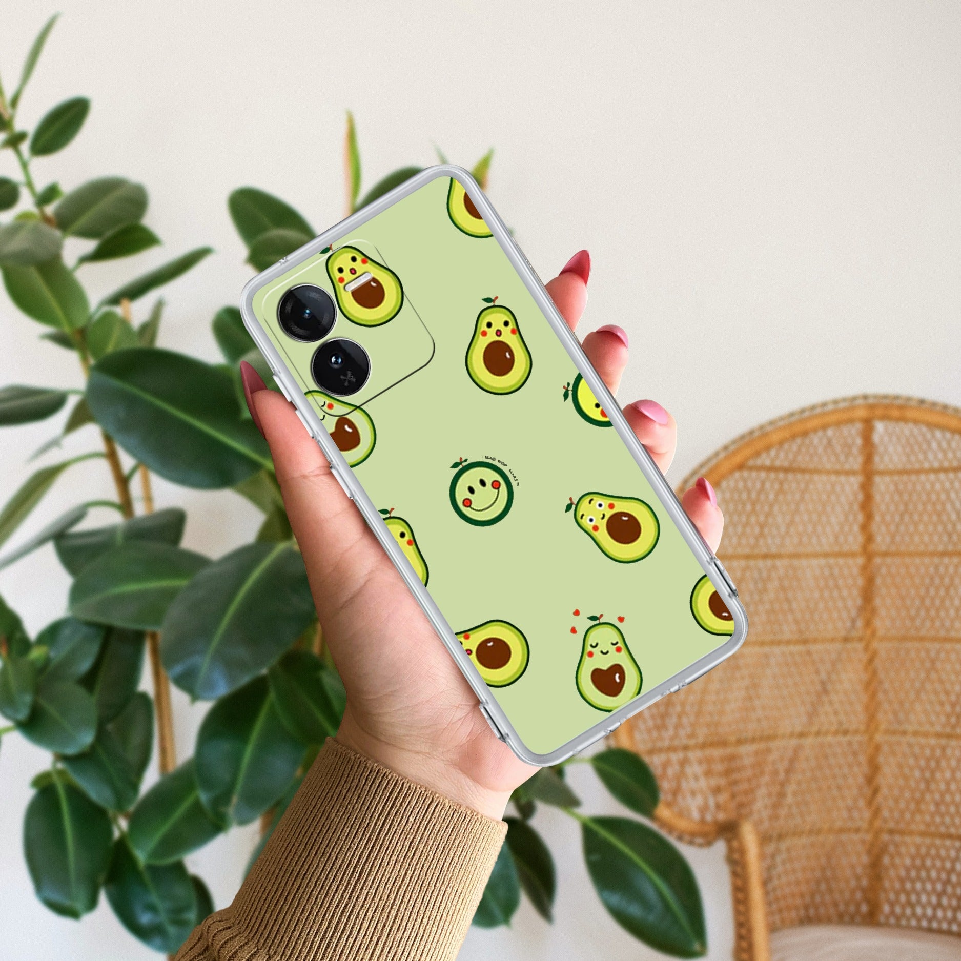 Cute Avocado Transparent Silicon Case For iQOO Z9 5G