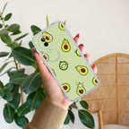 Cute Avocado Transparent Silicon Case For Vivo V30e 5G