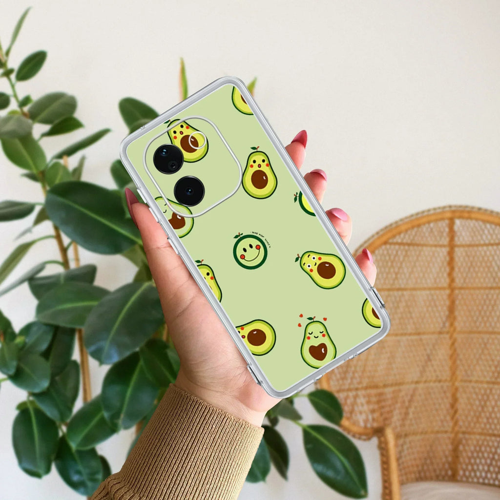 Cute Avocado Transparent Silicon Case For iQOO - ShopOnCliQ