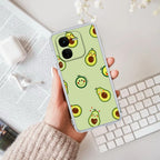 Cute Avocado Transparent Silicon Case For iQOO Z9x 5G