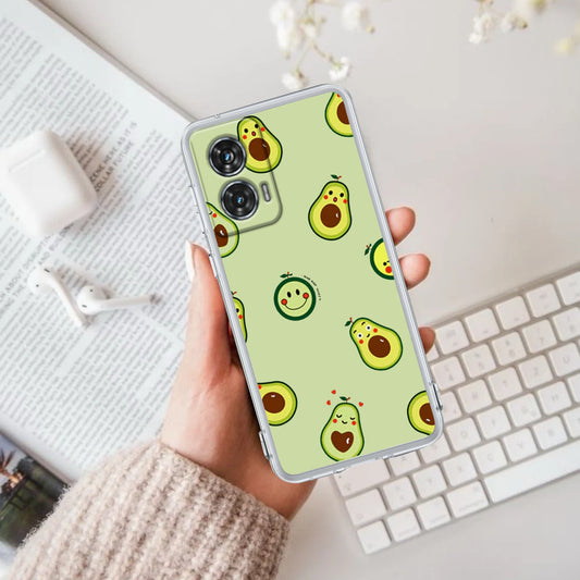 Cute Avocado Transparent Silicon Case For Motorola