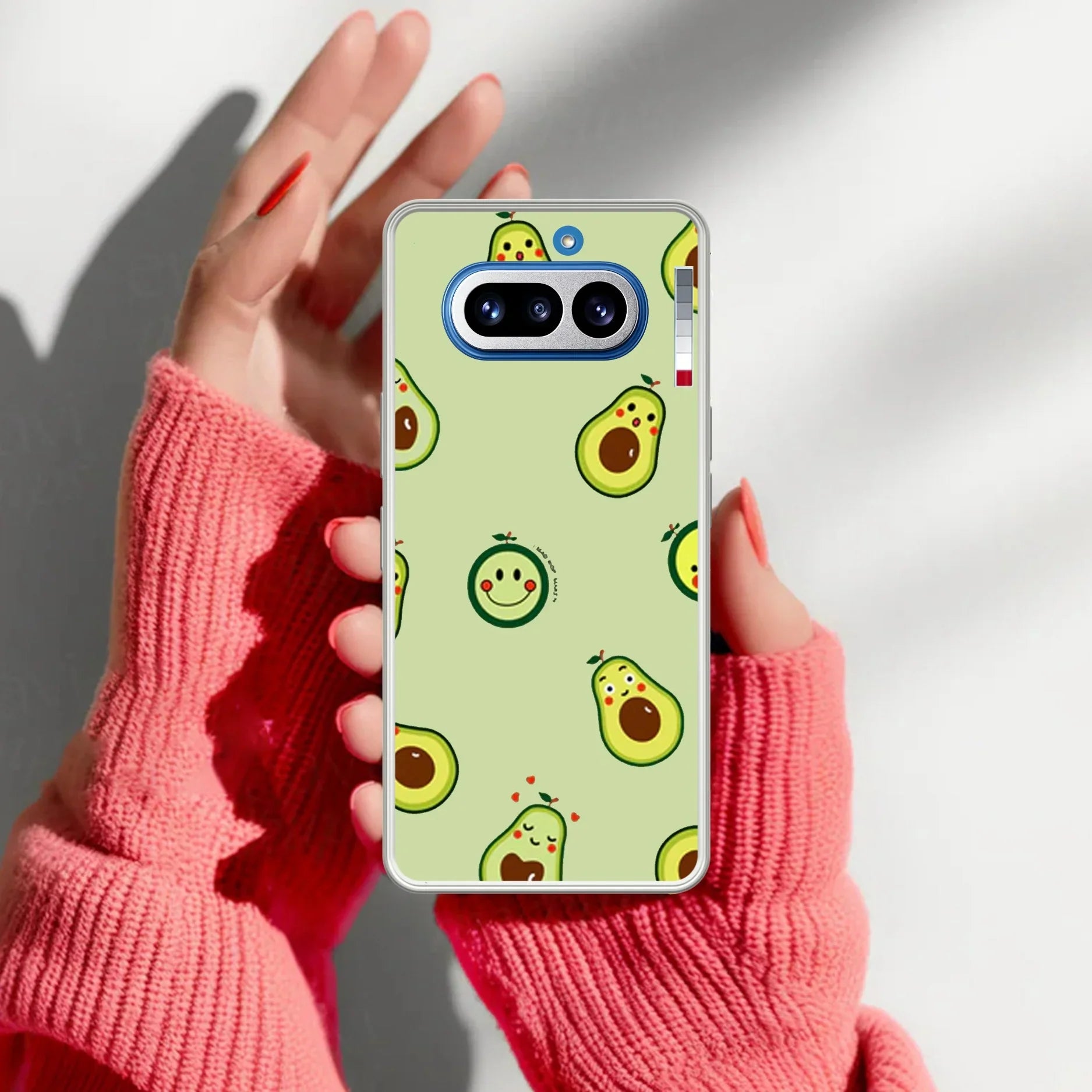Cute Avocado Transparent Silicon Case For Nothing Phone 4A Pro 5G