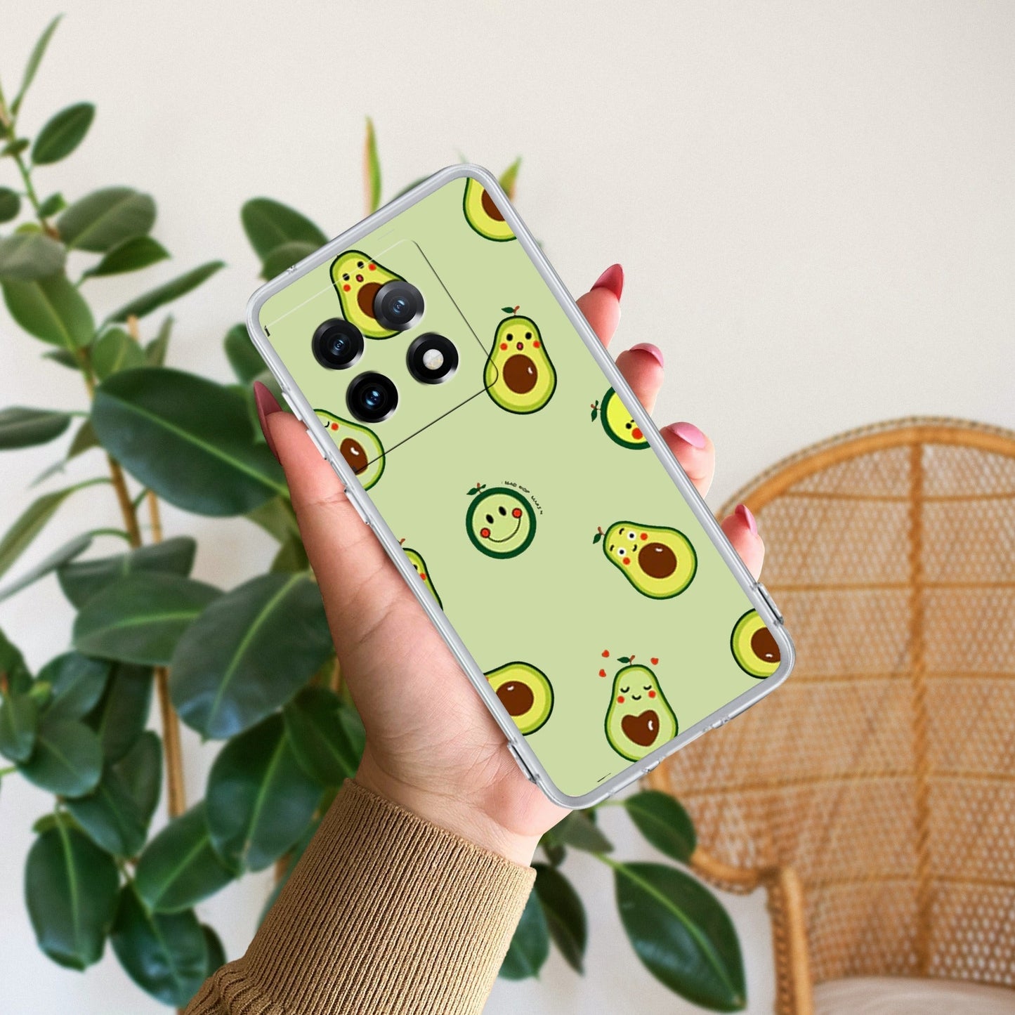 Cute Avocado Transparent Silicon Case For OnePlus