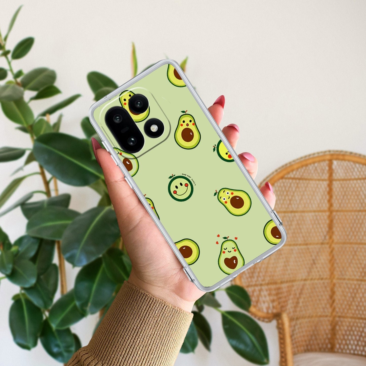 Cute Avocado Transparent Silicon Case For OnePlus